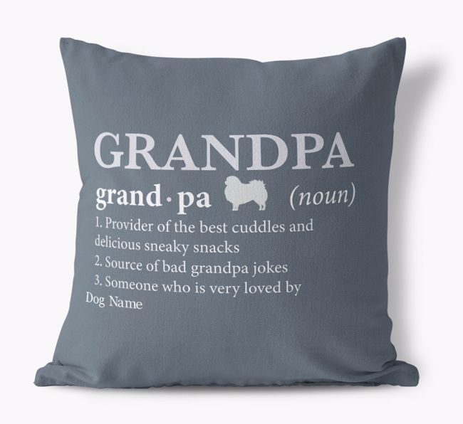 Definition of Grandpa: Personalized {breedFullName} Canvas Pillow